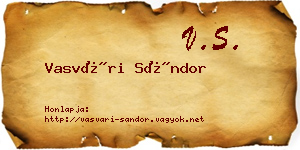 Vasvári Sándor névjegykártya