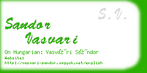 sandor vasvari business card